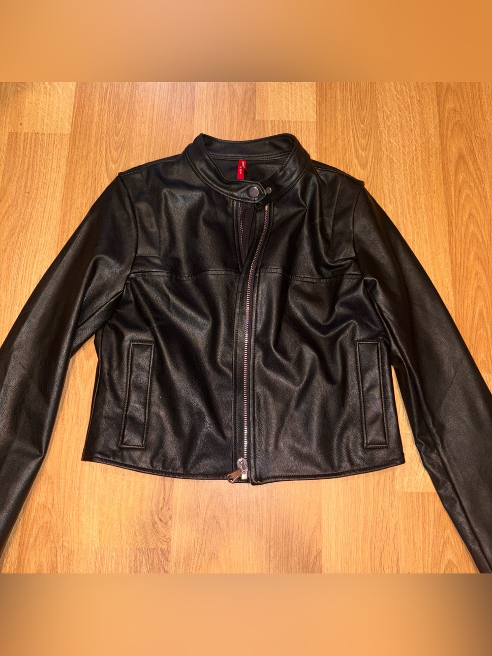 Spanx Women’s Black Faux Leather Moto Jacket